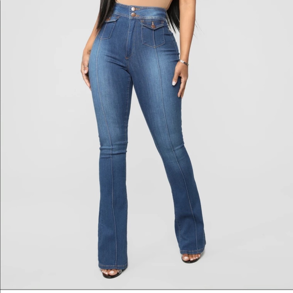 Fashion Nova high rise, flare leg jeans size 5
